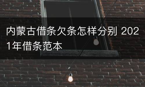 内蒙古借条欠条怎样分别 2021年借条范本