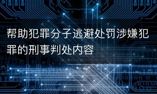 帮助犯罪分子逃避处罚涉嫌犯罪的刑事判处内容