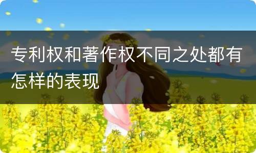 专利权和著作权不同之处都有怎样的表现