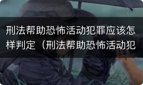 刑法帮助恐怖活动犯罪应该怎样判定（刑法帮助恐怖活动犯罪应该怎样判定呢）