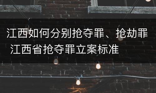 江西如何分别抢夺罪、抢劫罪 江西省抢夺罪立案标准