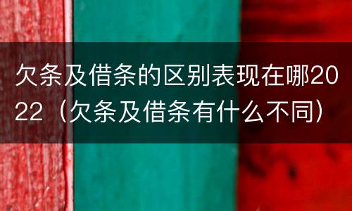 欠条及借条的区别表现在哪2022（欠条及借条有什么不同）