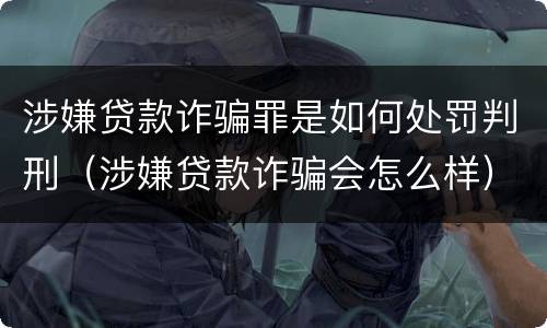 涉嫌贷款诈骗罪是如何处罚判刑（涉嫌贷款诈骗会怎么样）