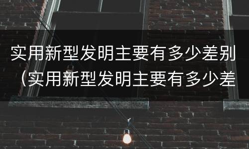 实用新型发明主要有多少差别（实用新型发明主要有多少差别和特点）