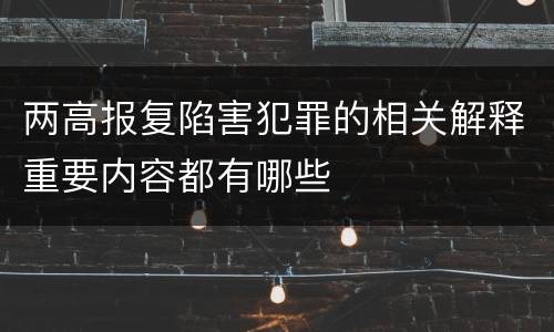 两高报复陷害犯罪的相关解释重要内容都有哪些