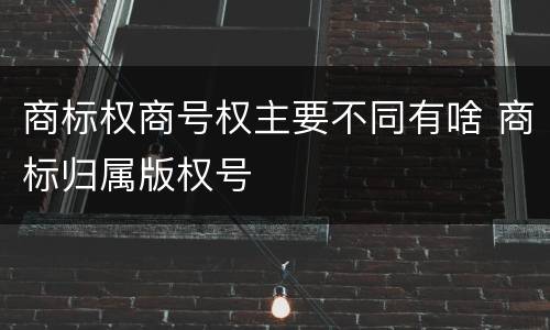 商标权商号权主要不同有啥 商标归属版权号