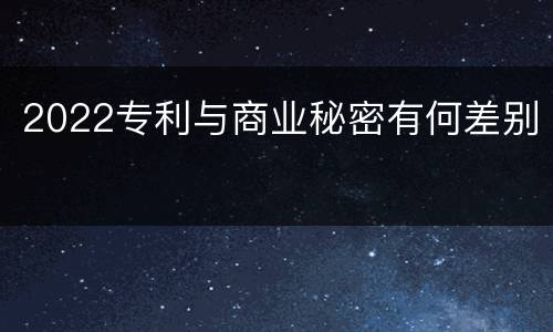 2022专利与商业秘密有何差别