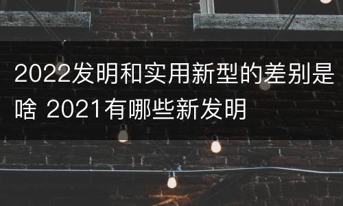 2022发明和实用新型的差别是啥 2021有哪些新发明