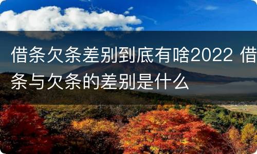 借条欠条差别到底有啥2022 借条与欠条的差别是什么