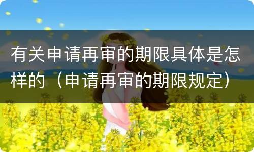 有关申请再审的期限具体是怎样的（申请再审的期限规定）