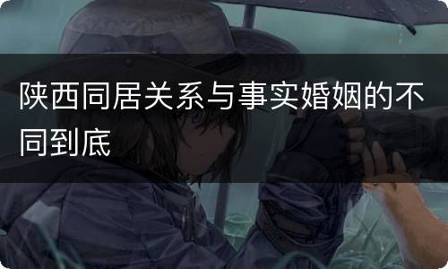 陕西同居关系与事实婚姻的不同到底
