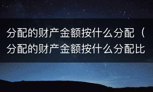 分配的财产金额按什么分配（分配的财产金额按什么分配比例）