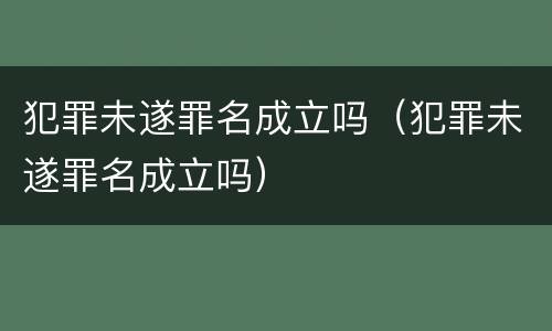 犯罪未遂罪名成立吗（犯罪未遂罪名成立吗）