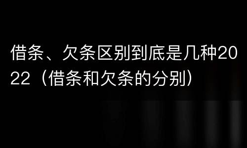 借条、欠条区别到底是几种2022（借条和欠条的分别）