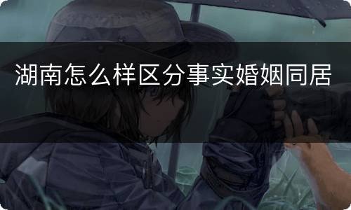 湖南怎么样区分事实婚姻同居
