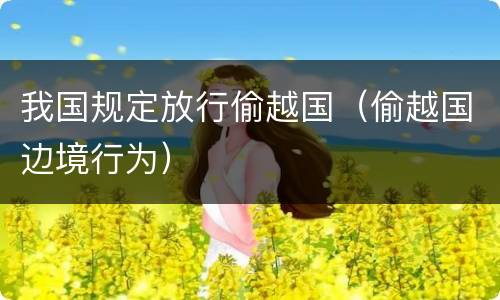 我国规定放行偷越国（偷越国边境行为）