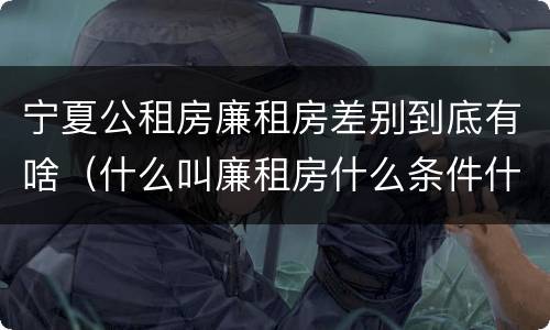 宁夏公租房廉租房差别到底有啥（什么叫廉租房什么条件什么叫公租房）