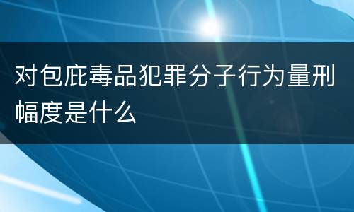 对包庇毒品犯罪分子行为量刑幅度是什么