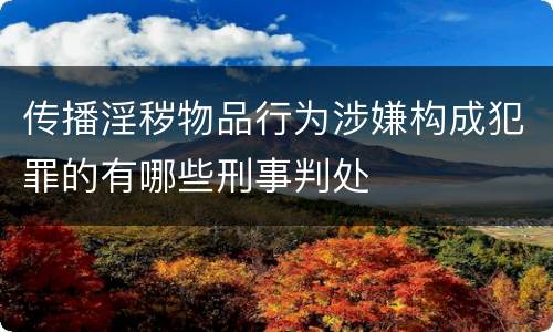 传播淫秽物品行为涉嫌构成犯罪的有哪些刑事判处