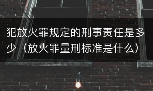 犯放火罪规定的刑事责任是多少（放火罪量刑标准是什么）