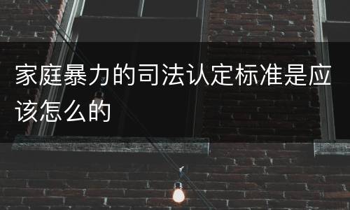 家庭暴力的司法认定标准是应该怎么的