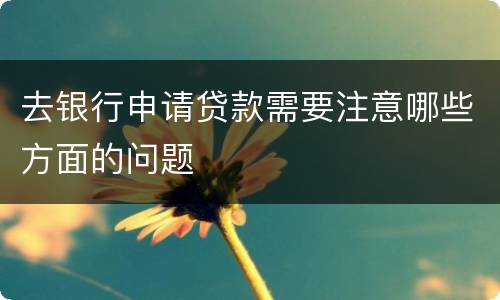 去银行申请贷款需要注意哪些方面的问题