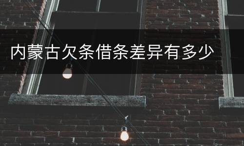 内蒙古欠条借条差异有多少