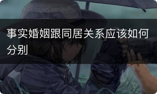 事实婚姻跟同居关系应该如何分别