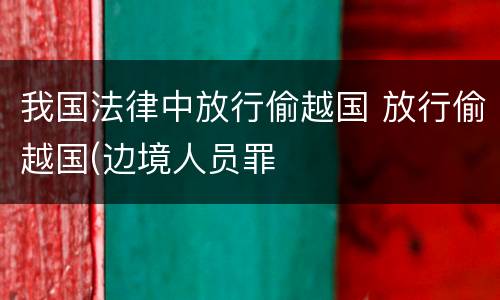 我国法律中放行偷越国 放行偷越国(边境人员罪