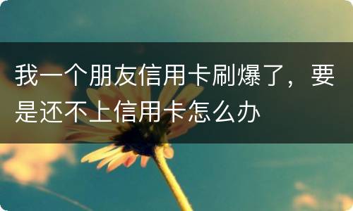 我一个朋友信用卡刷爆了，要是还不上信用卡怎么办