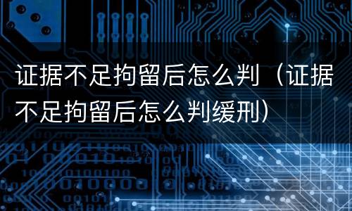 证据不足拘留后怎么判（证据不足拘留后怎么判缓刑）