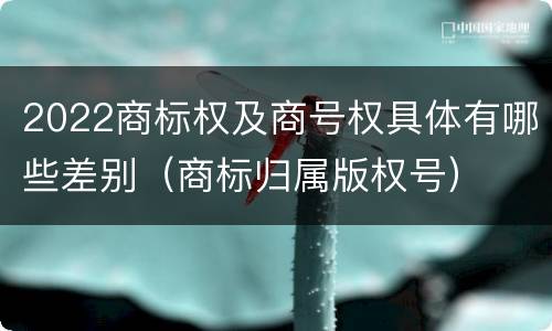 2022商标权及商号权具体有哪些差别（商标归属版权号）