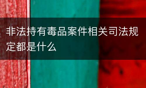 非法持有毒品案件相关司法规定都是什么