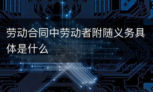 劳动合同中劳动者附随义务具体是什么