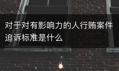 对于对有影响力的人行贿案件追诉标准是什么