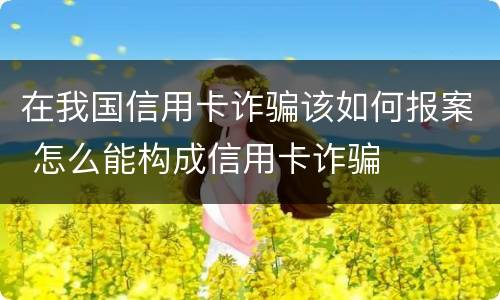 在我国信用卡诈骗该如何报案 怎么能构成信用卡诈骗
