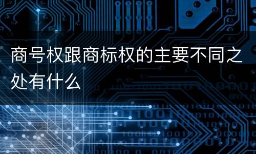 商号权跟商标权的主要不同之处有什么