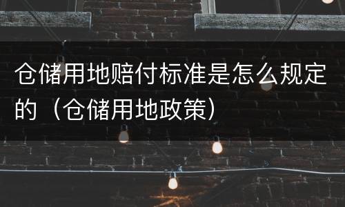 仓储用地赔付标准是怎么规定的（仓储用地政策）