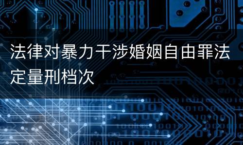 法律对暴力干涉婚姻自由罪法定量刑档次
