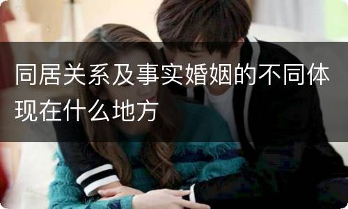 同居关系及事实婚姻的不同体现在什么地方