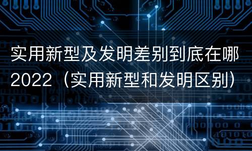 实用新型及发明差别到底在哪2022（实用新型和发明区别）