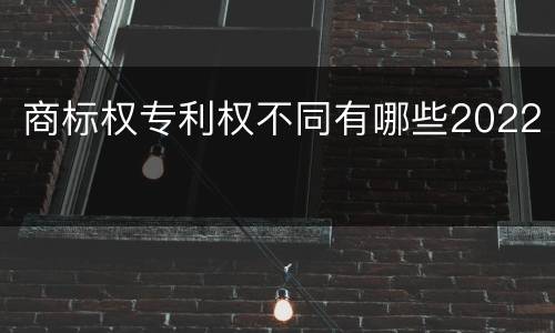 商标权专利权不同有哪些2022