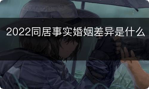 2022同居事实婚姻差异是什么