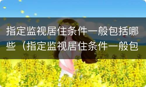 指定监视居住条件一般包括哪些（指定监视居住条件一般包括哪些内容）
