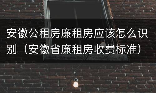 安徽公租房廉租房应该怎么识别（安徽省廉租房收费标准）
