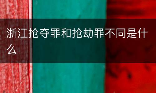 浙江抢夺罪和抢劫罪不同是什么