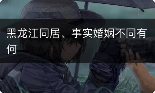 黑龙江同居、事实婚姻不同有何