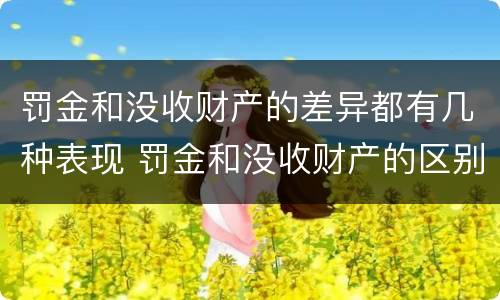 罚金和没收财产的差异都有几种表现 罚金和没收财产的区别