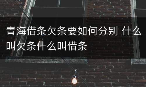 青海借条欠条要如何分别 什么叫欠条什么叫借条