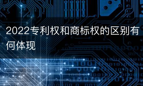 2022专利权和商标权的区别有何体现